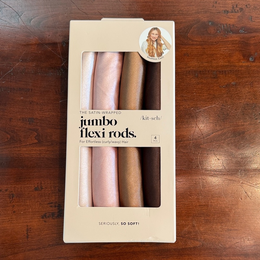 Curls!! Kitsch Satin-Wrapped Flexi Rods in Pink, Brown & Cream - New in box!